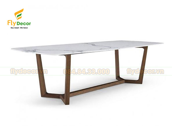 Bàn gỗ sồi Concode mặt đá