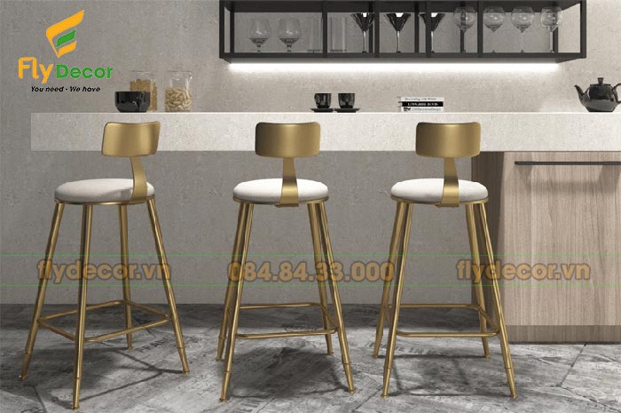 Ghế Bar sắt mạ vàng