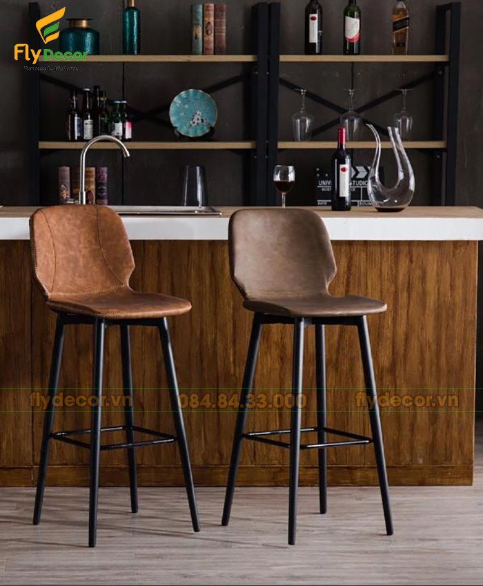 Ghế Bar chân sắt tựa lưng