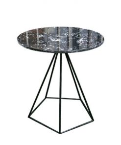 Bàn Cafe chân sắt mặt đá tròn
