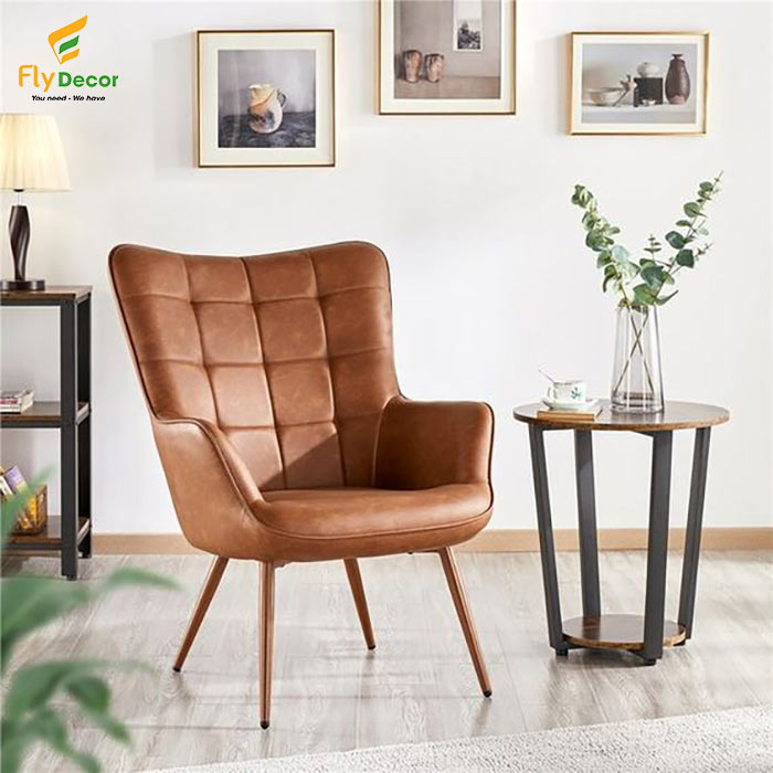 Ghế đơn đọc sách bọc da