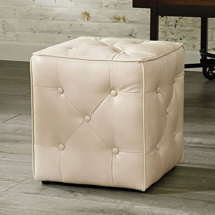 Đôn vuông Sofa bọc da rút múi