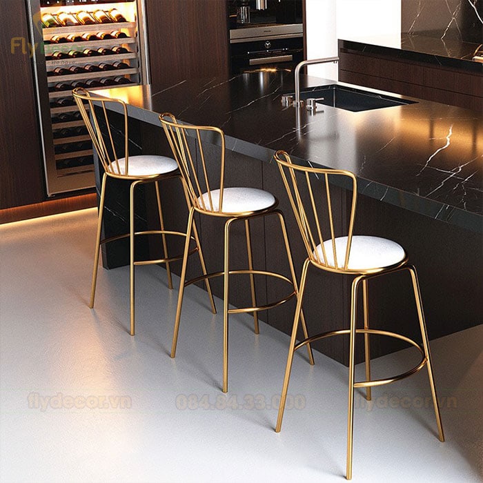 Ghế bar Inox mạ Pvd vàng tây