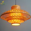 Chao đèn thả trần nan tre hình hoa