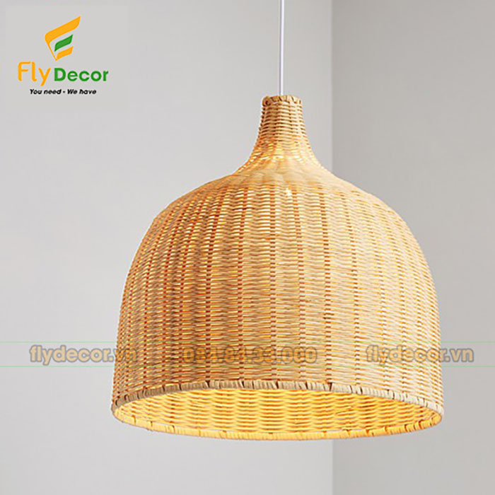 Đèn loa mây tre đan đẹp trang trí hình chuông