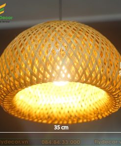 Hình ảnh đèn mây tre nan nấm 2 lớp