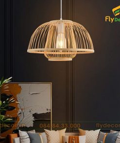 Mẫu đèn mây tre đẹp cho phòng khách