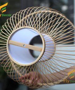 Chi tiết đèn mây tre đan thả trần bằng tre