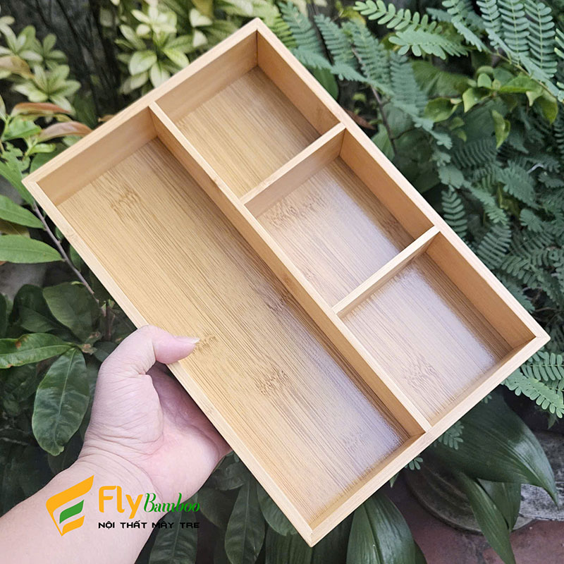 Khay chia ngăn tre đa năng Flydecor