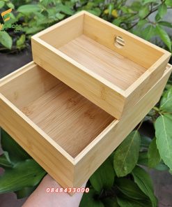 Hình ảnh thực tế hộp tre 3 món