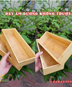 Hình ảnh thực tế khay tre đôi
