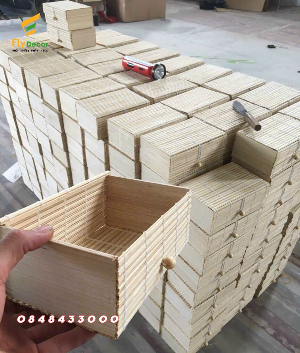 Hộp quà tặng bằng mành tre