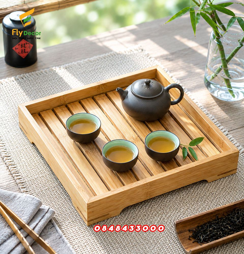 Khay trà tre phong cách Nhật