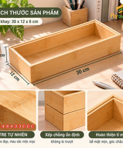 Kích thước hộp tre đôi đa năng
