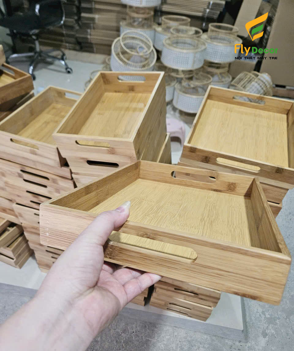 Sản xuất khay tre bưng bê nhà hàng